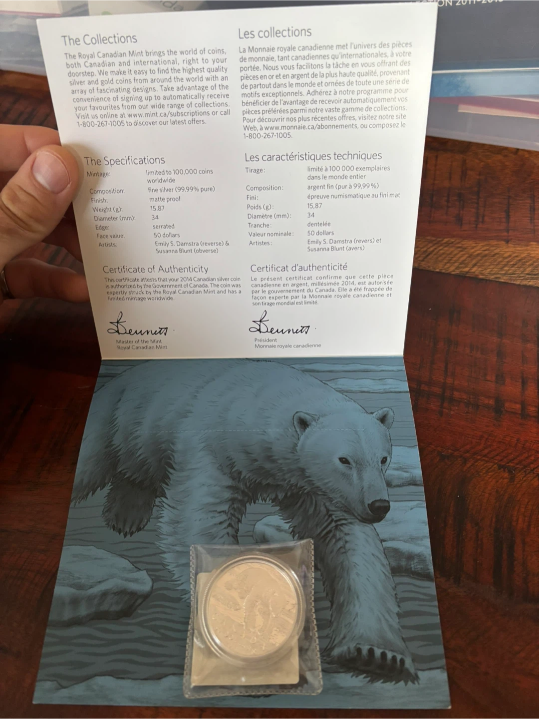 $50 Fine Silver Coin - Polar Bear