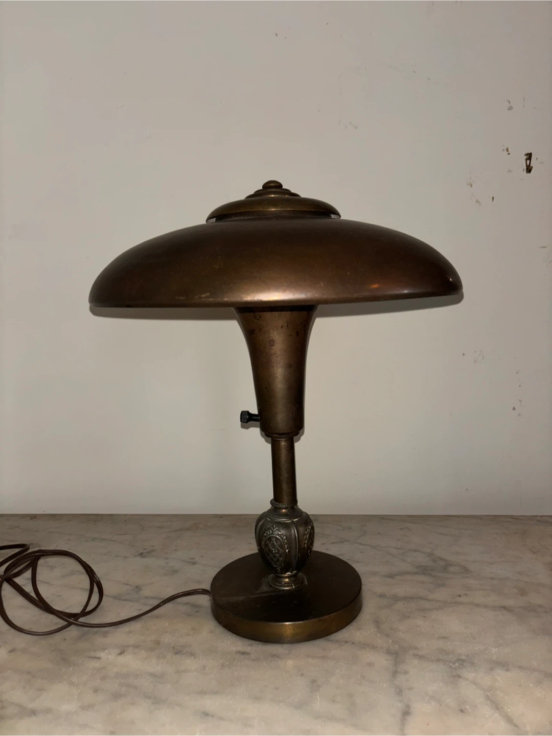 Antique Solid Brass Desk Lamp – Vintage Dome / Student Style