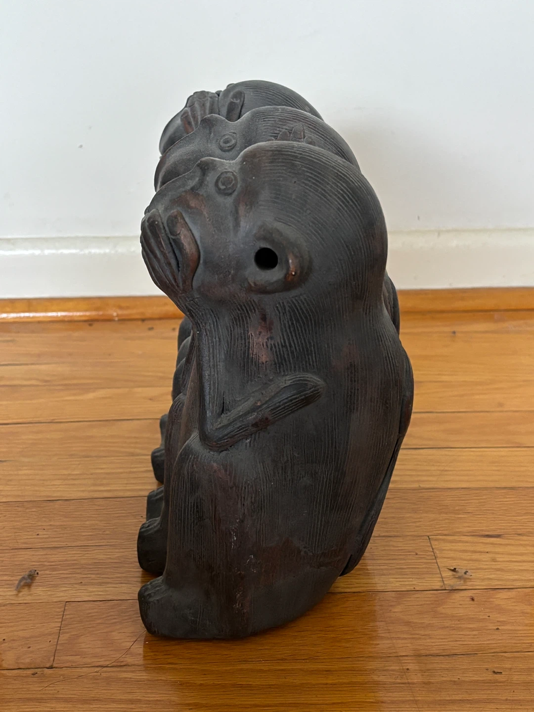 Three Wise Monkeys" Statue – 24cm Wide 🧡 - photo 4