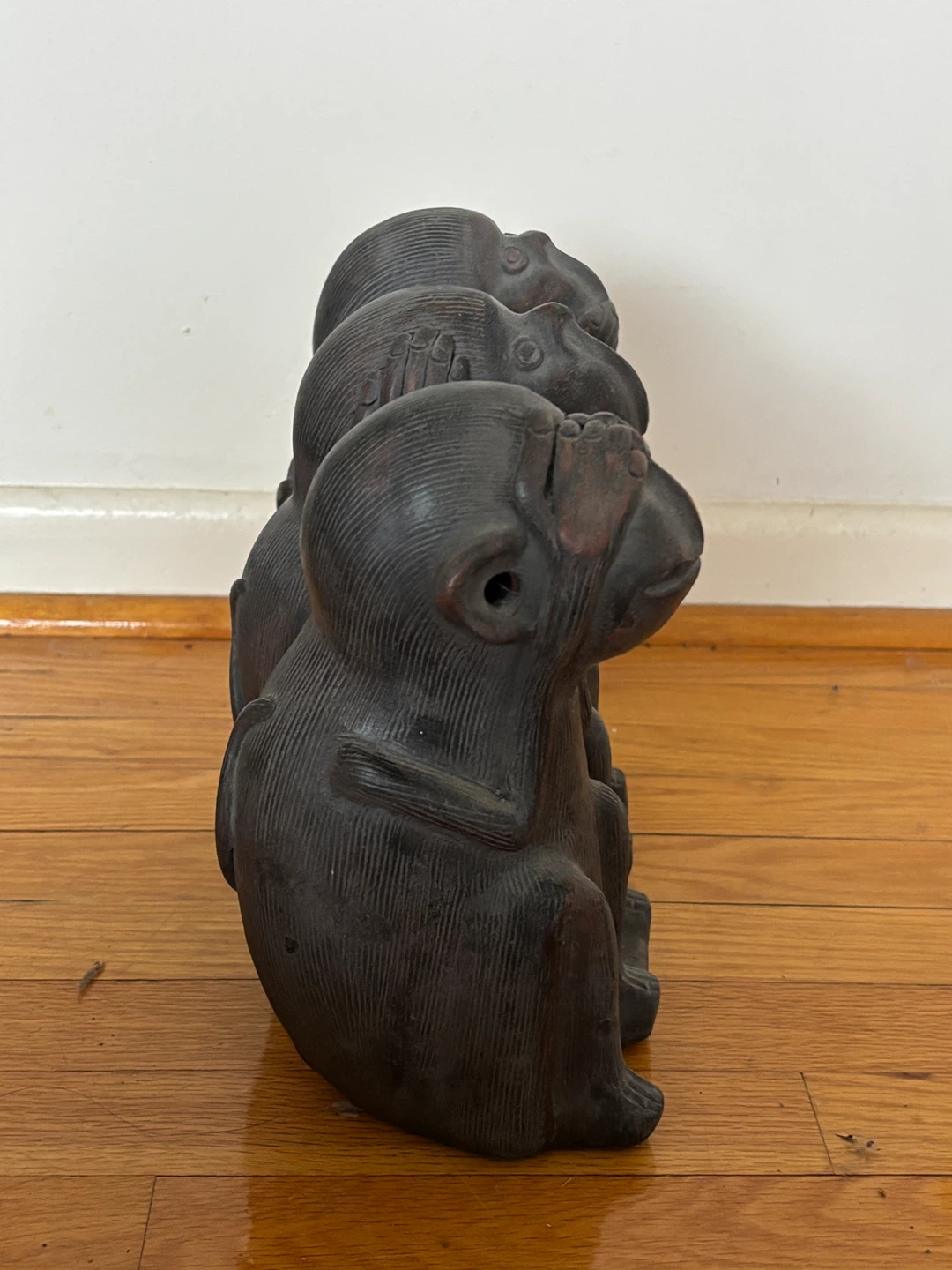 Three Wise Monkeys" Statue – 24cm Wide 🧡 - photo 2