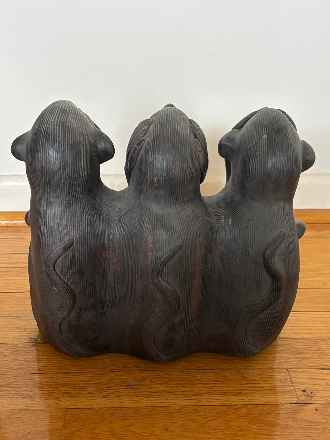 Three Wise Monkeys" Statue – 24cm Wide 🧡 - photo 3