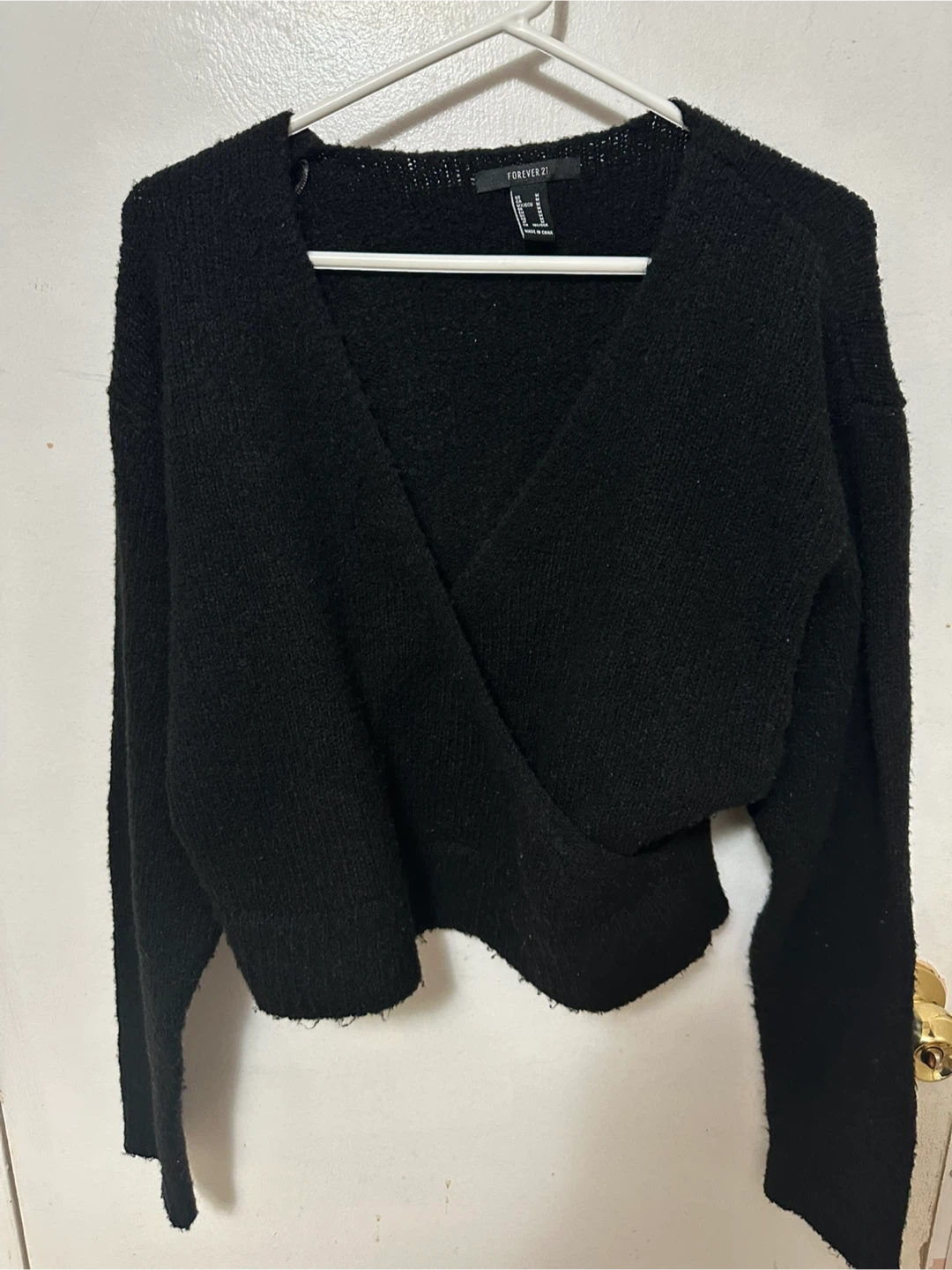 Forever 21 Black Wrap Sweater - Size M