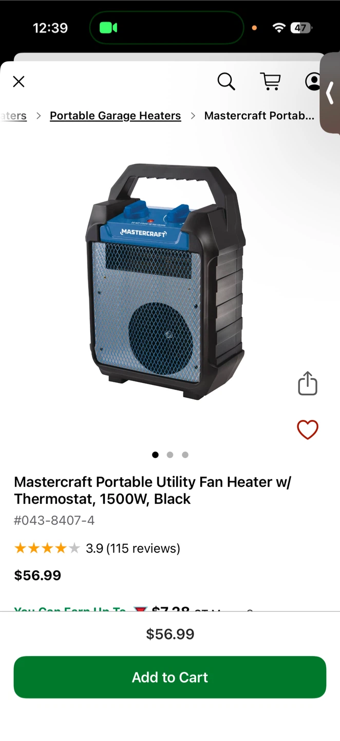 Mastercraft Portable Heater