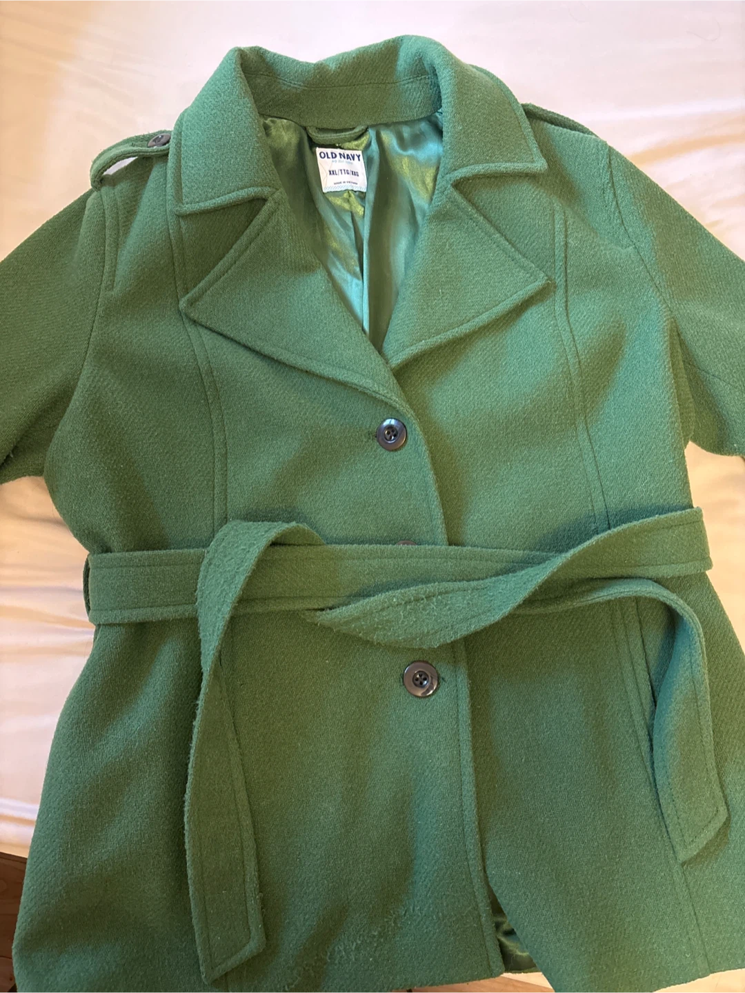 Old Navy Green Belted Trench Coat XXL