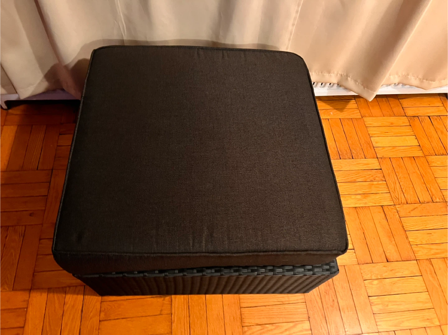 Black Wicker Ottoman - photo 2