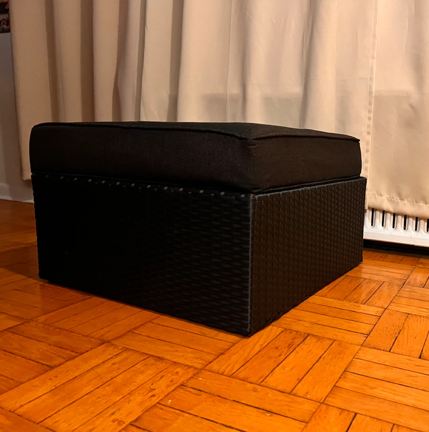 Black Wicker Ottoman - photo 3