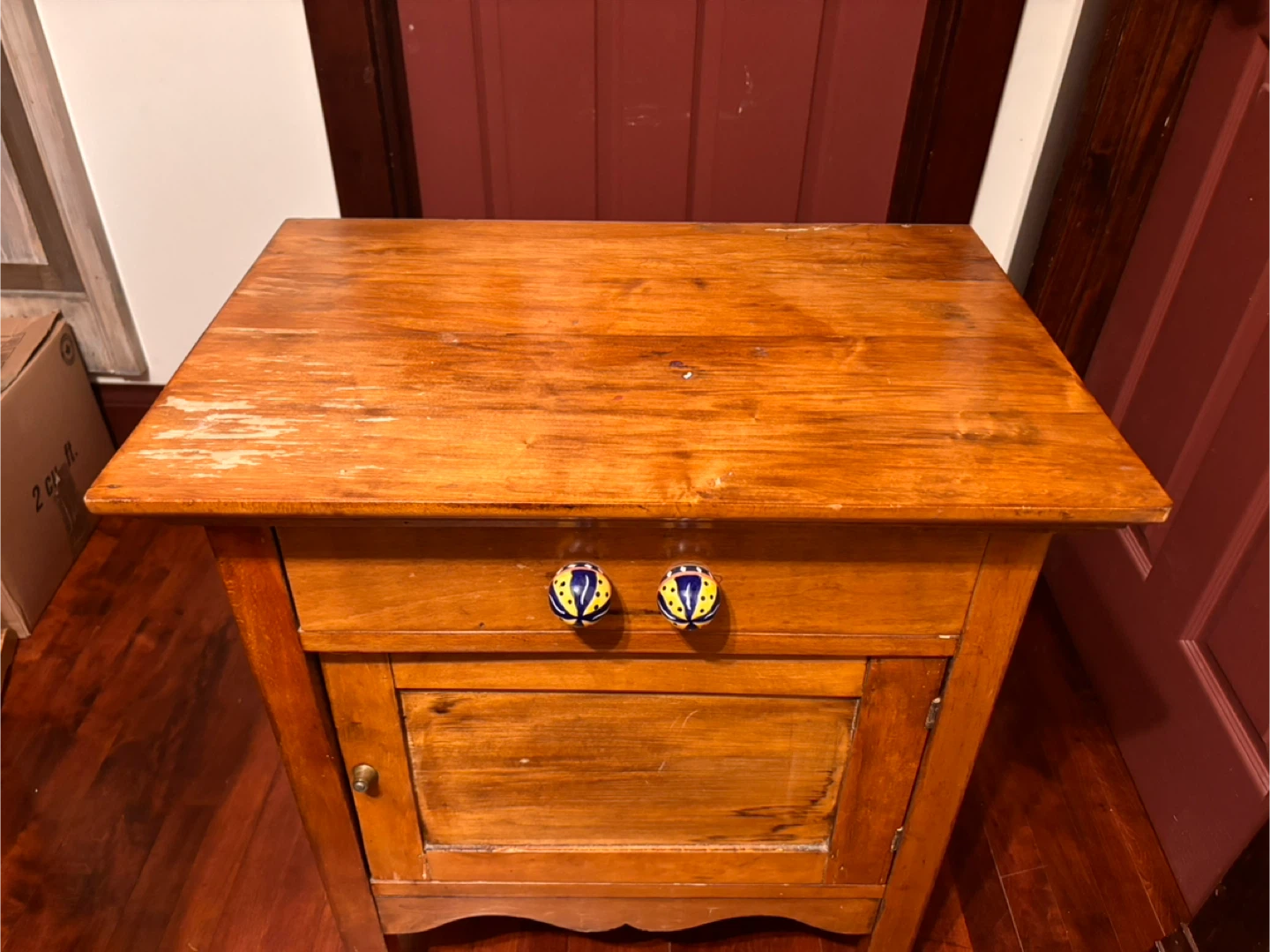 Antique Wooden Cabinet / Nightstand – Original Finish - photo 2