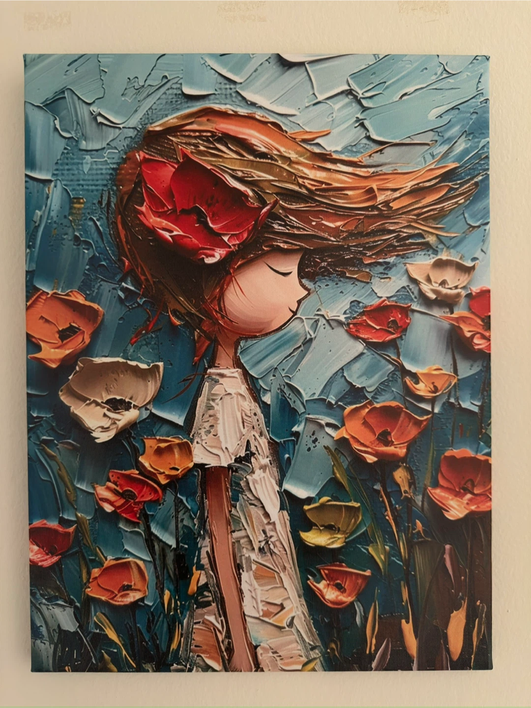 Girl with Flower Oil Painting