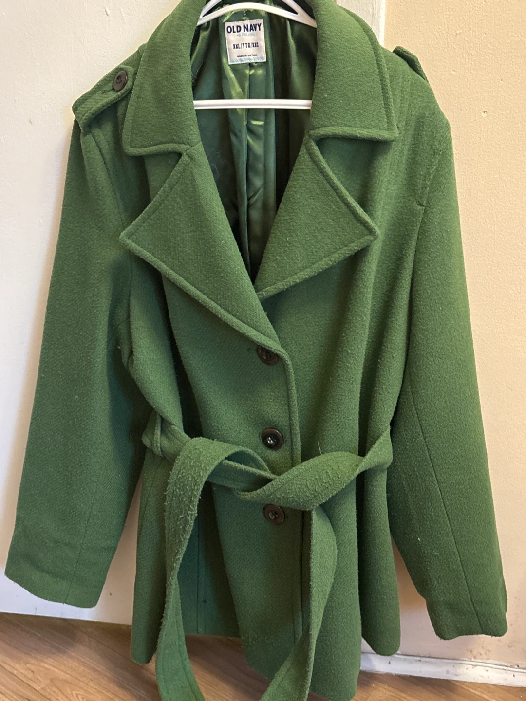 Old Navy Green Belted Trench Coat XXL - photo 2