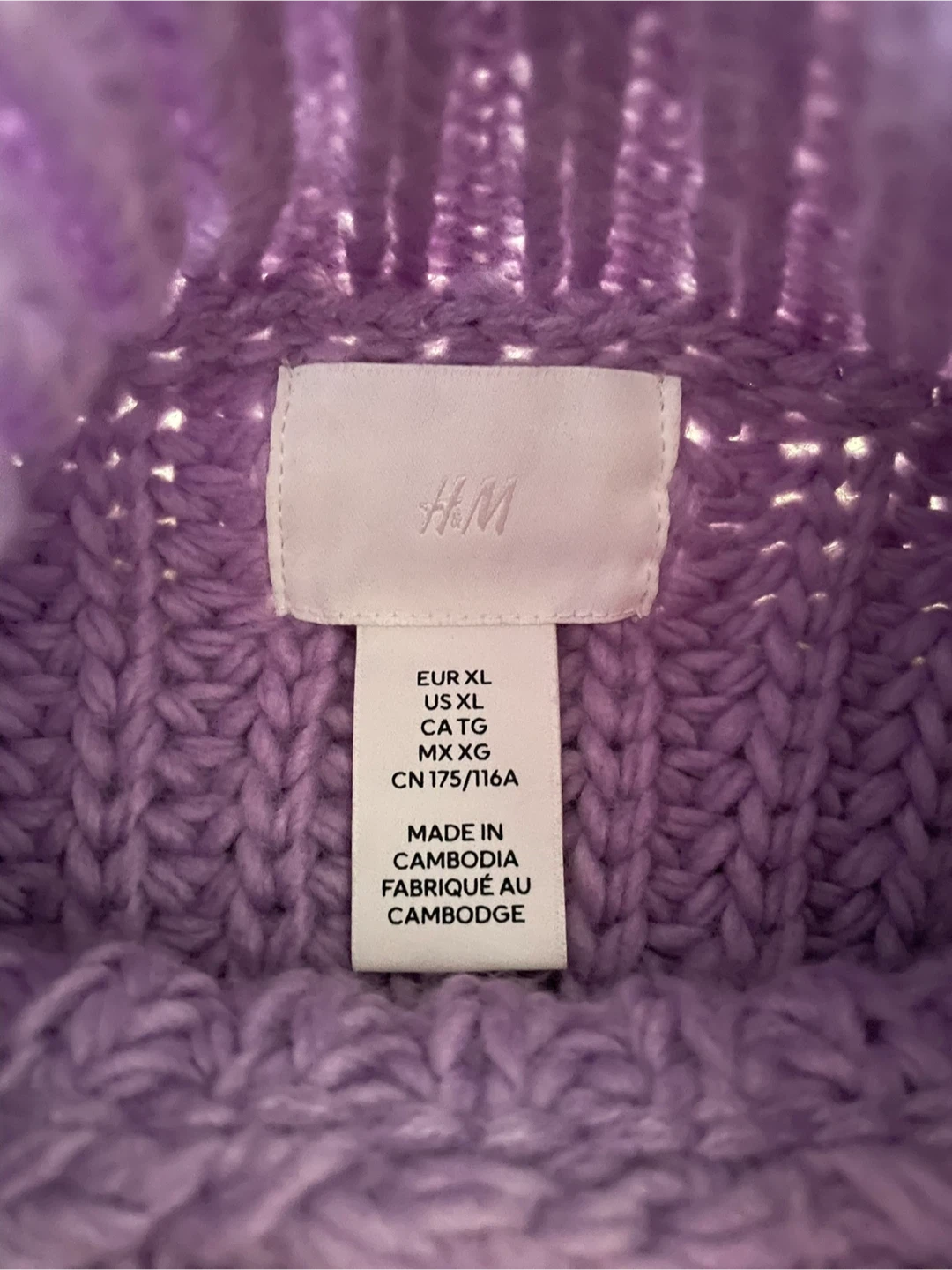 H&M Purple Knit Turtleneck - Size XL - photo 2