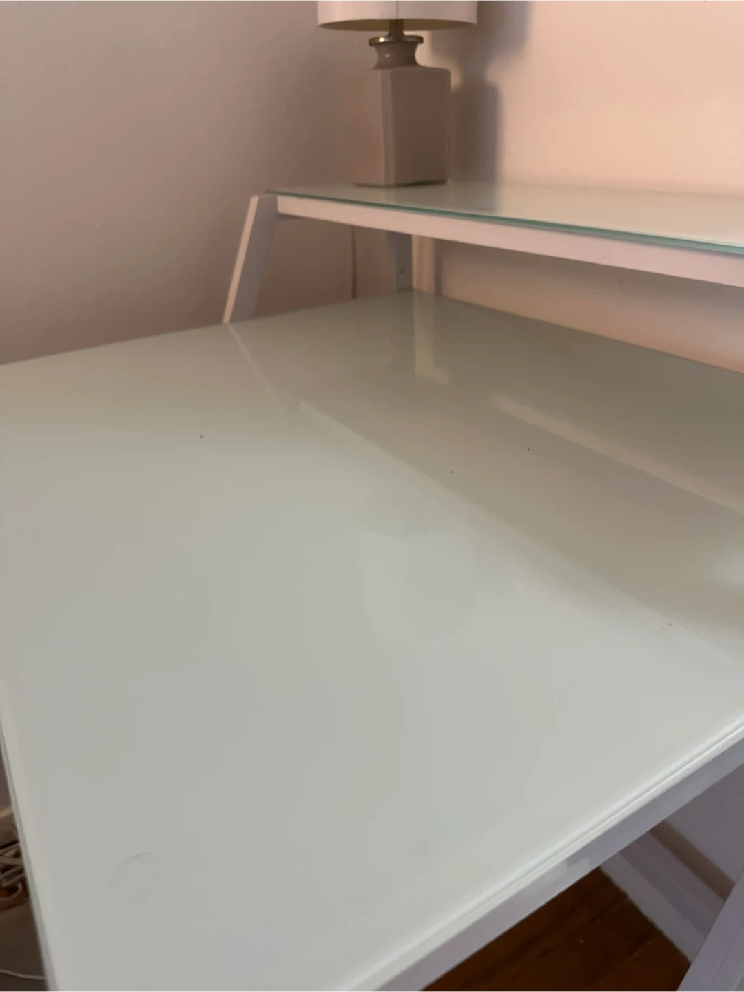 White Glass Top Desk - photo 3