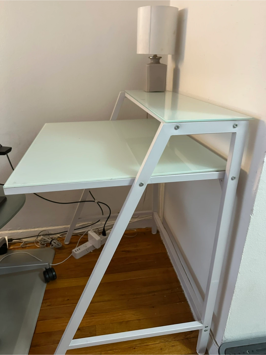 White Glass Top Desk - photo 2