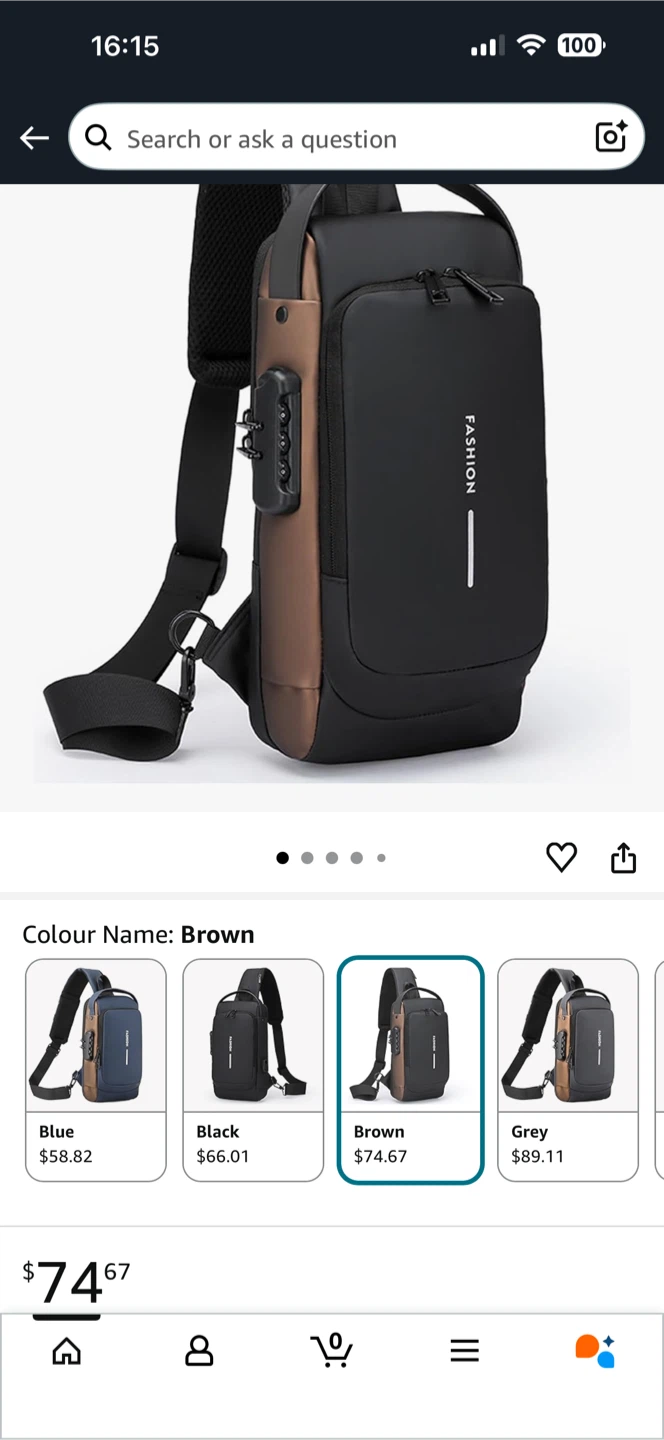Fashion Sling Bag - Brown