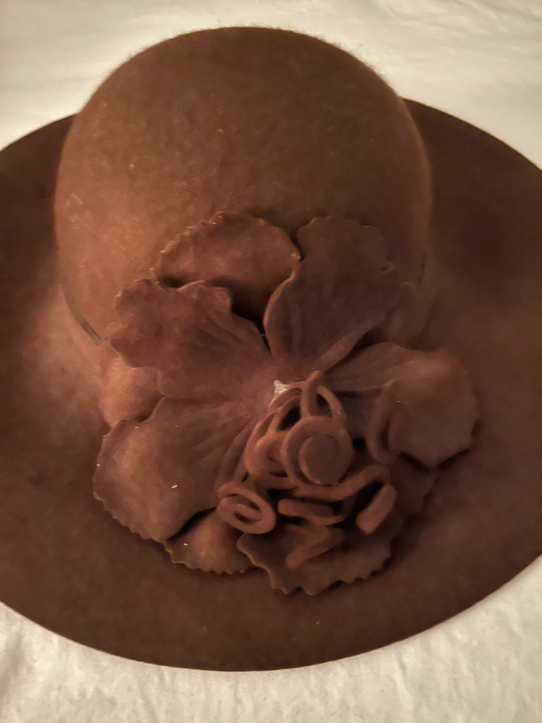 Brown Wool Hat - Size 57cm