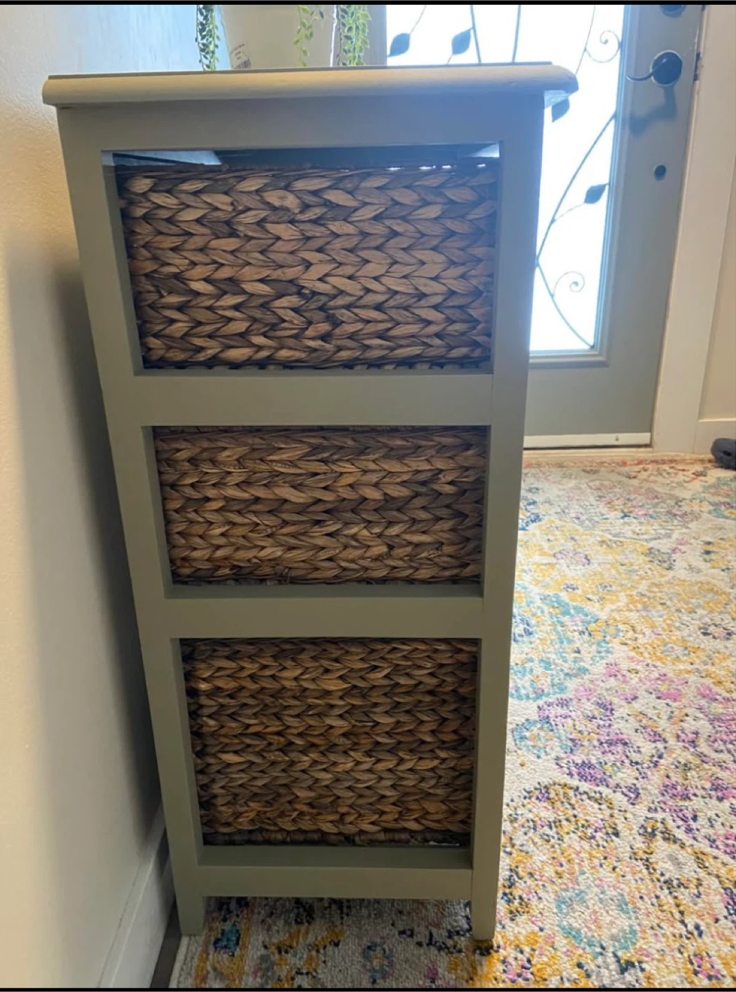 🥕Three-Drawer Storage Unit with Wicker Baskets - photo 2
