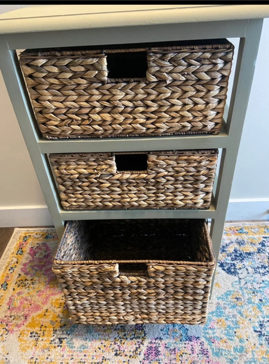 🥕Three-Drawer Storage Unit with Wicker Baskets - photo 3