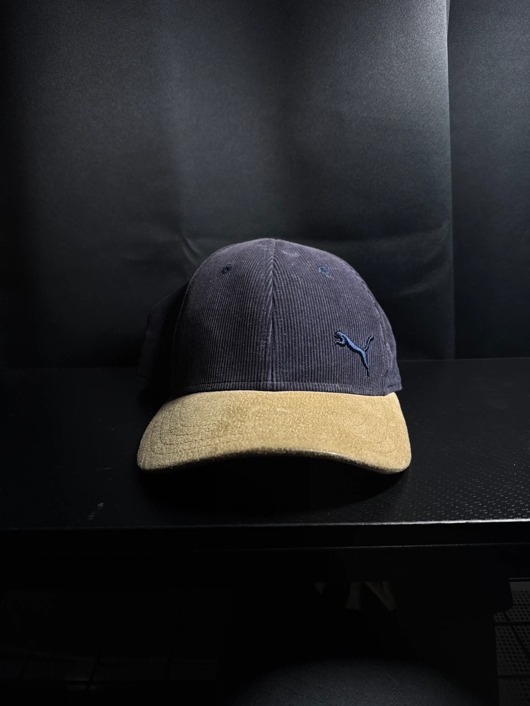 Puma Corduroy Baseball Cap - Navy & Tan