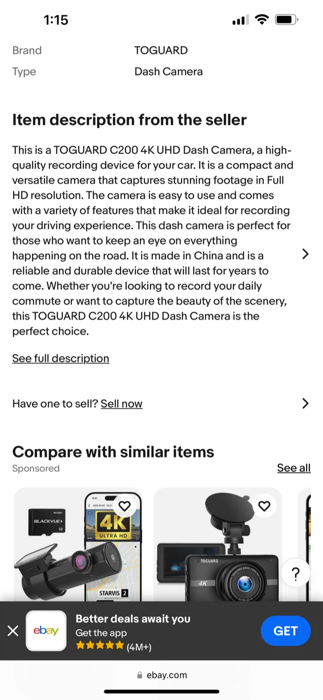 TOGUARD C200 4K UHD Dash Camera - Like New! - photo 5