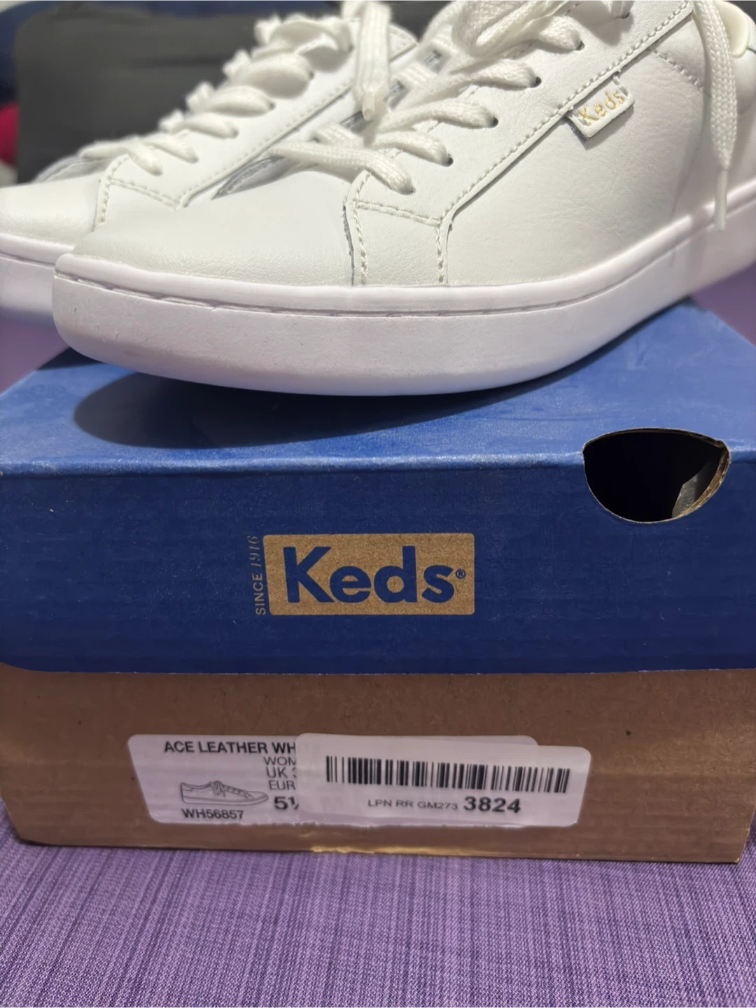 Keds Ace Leather White Sneakers - Size 5.5 - photo 2
