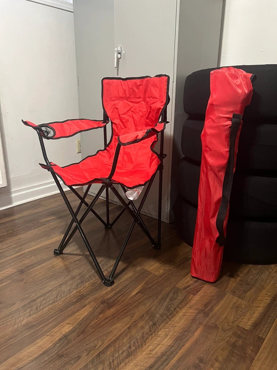 Red Folding Camping Chair with Carry Bag - New - photo 2
