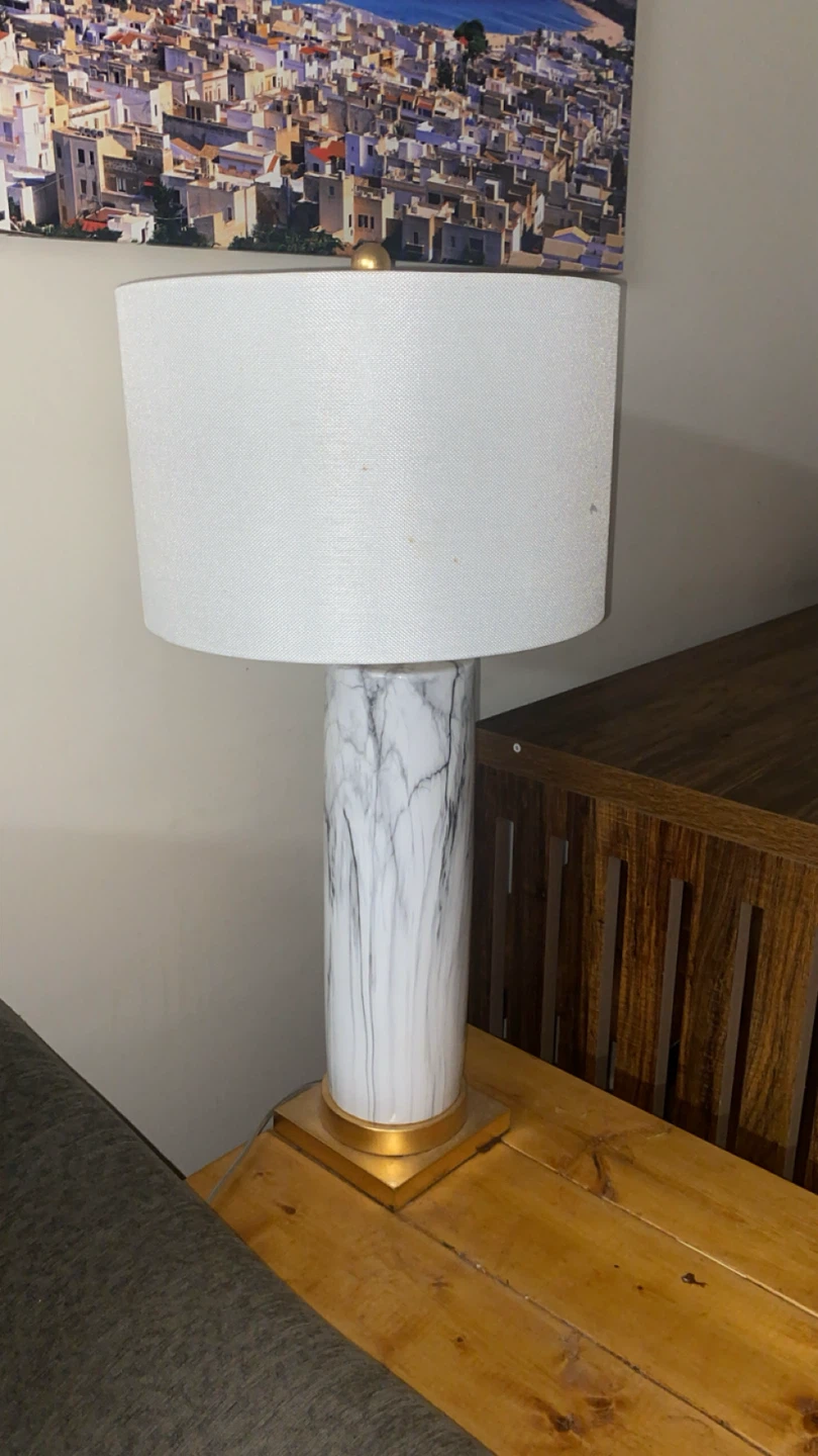 Marble & Gold Accent Table Lamp - photo 2