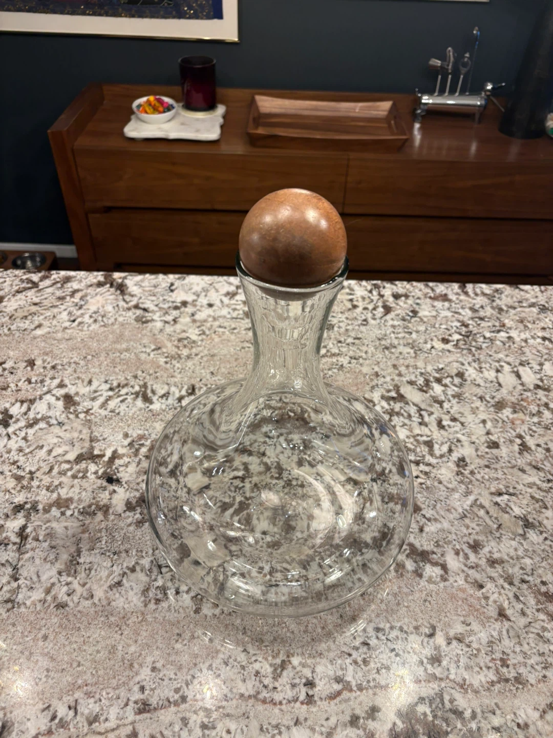 Wine Decanter with Wood Stopper - photo 2
