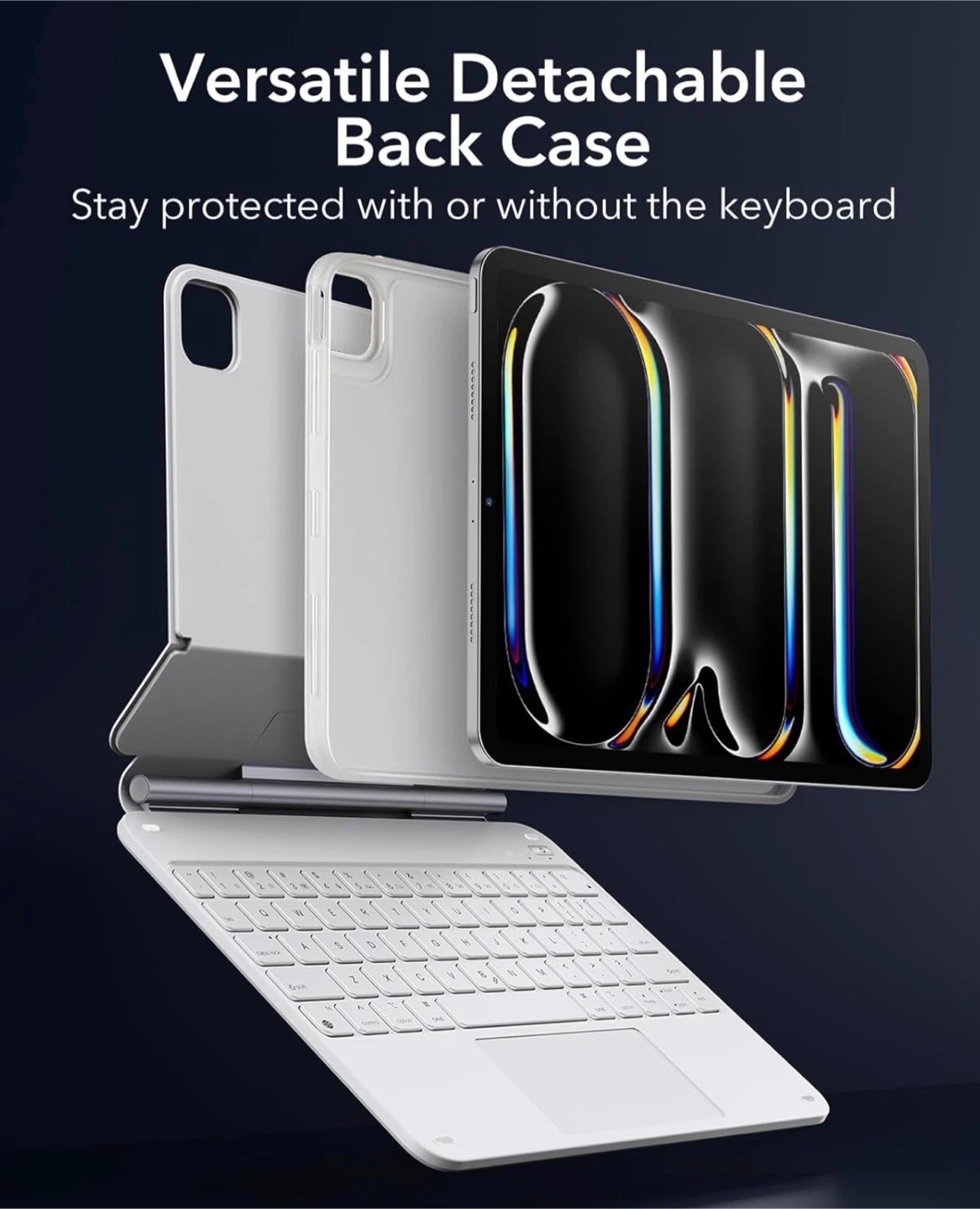 ESR Magnetic Keyboard Case 360 White for iPad Pro 11"