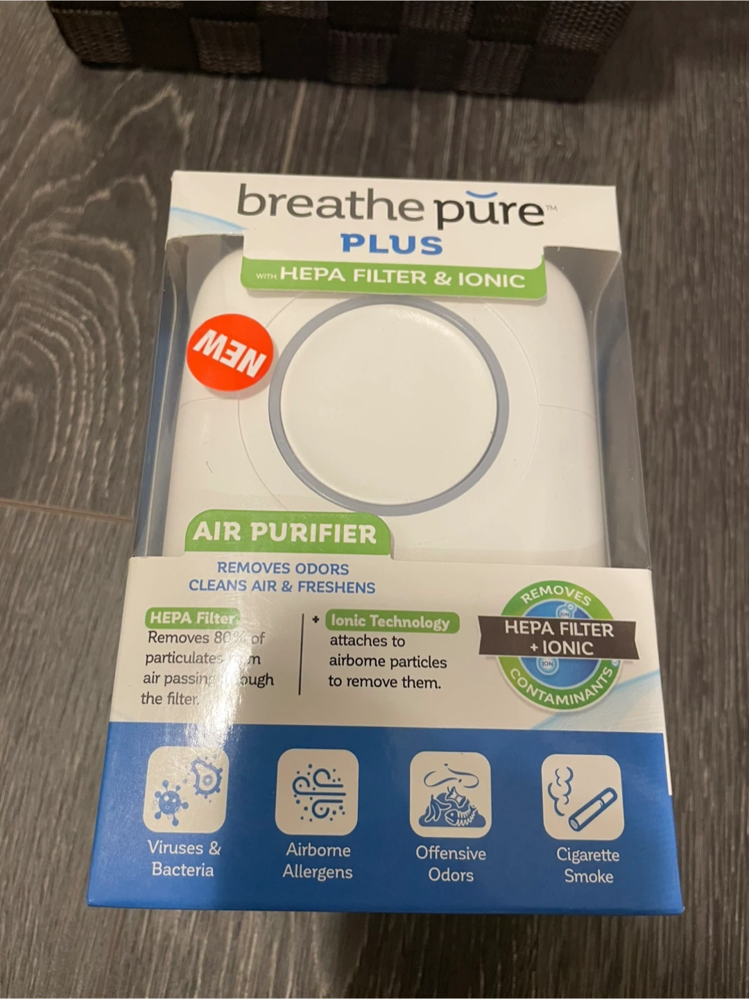 Breathe Pure Plus Portable Plug-in Air Purifier - NEW