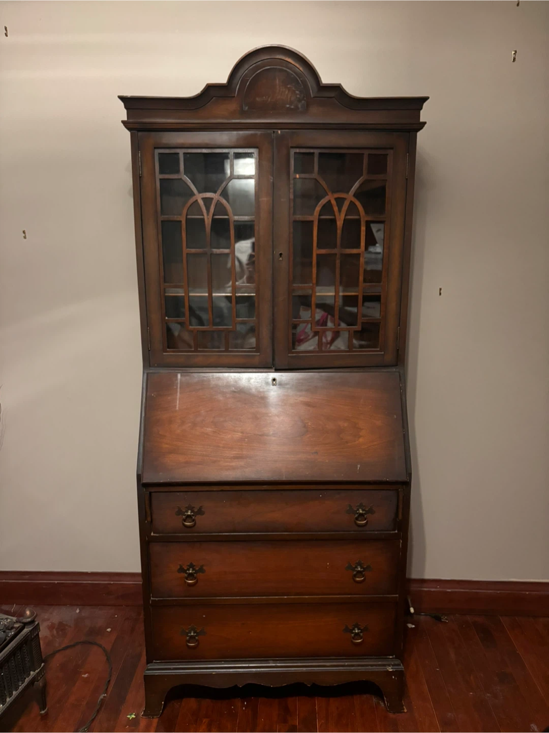 Vintage Secretary Desk & Display Cabinet Set - photo 3