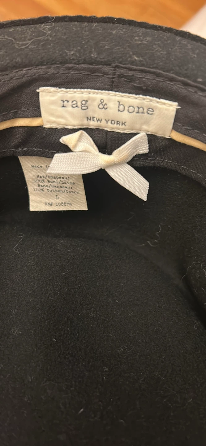 Rag & Bone Black Wool Fedora - Size L - photo 3