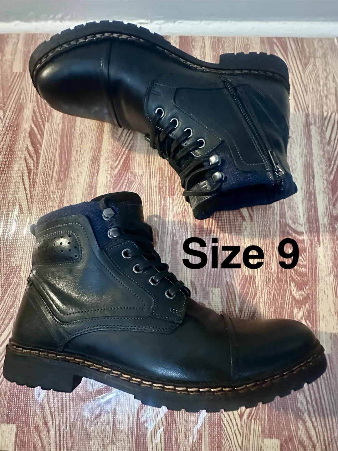 Steve Madden Black Leather Boots - Size 9