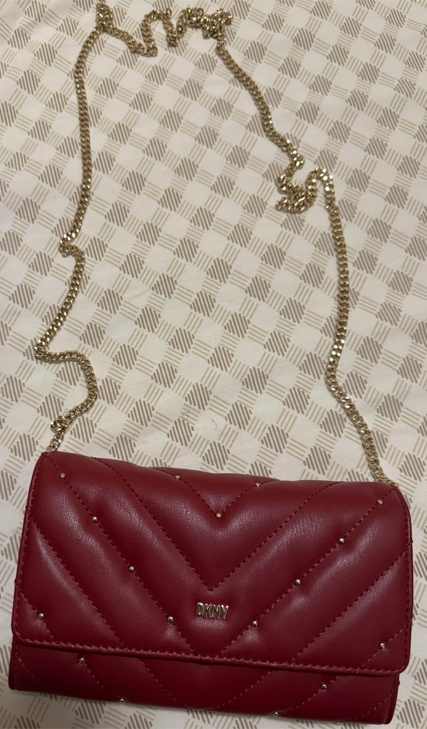 DKNY Red Chain Wallet Bag