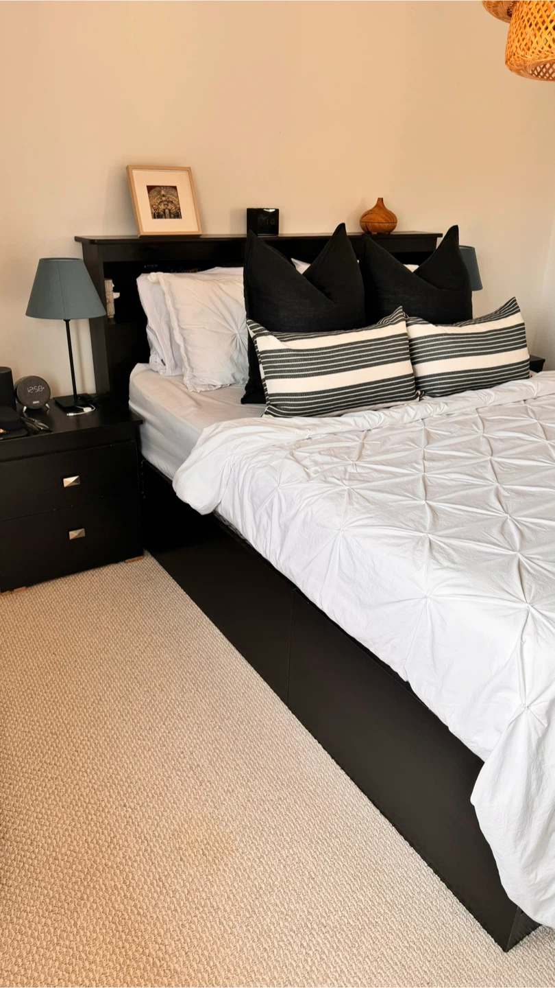 Queen Size Bed Frame with Headboard & Nightstands - photo 2