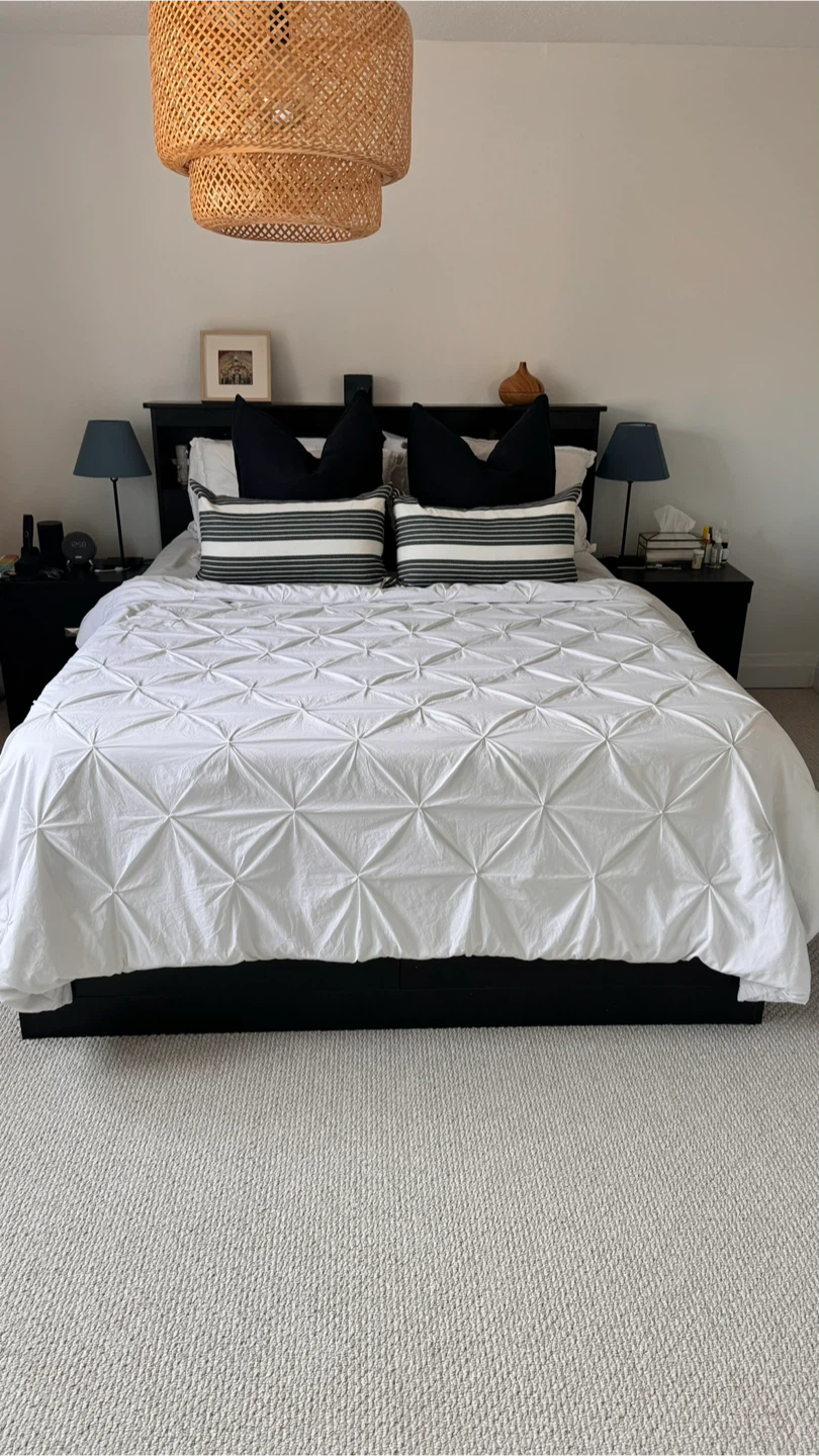 Queen Size Bed Frame with Headboard & Nightstands
