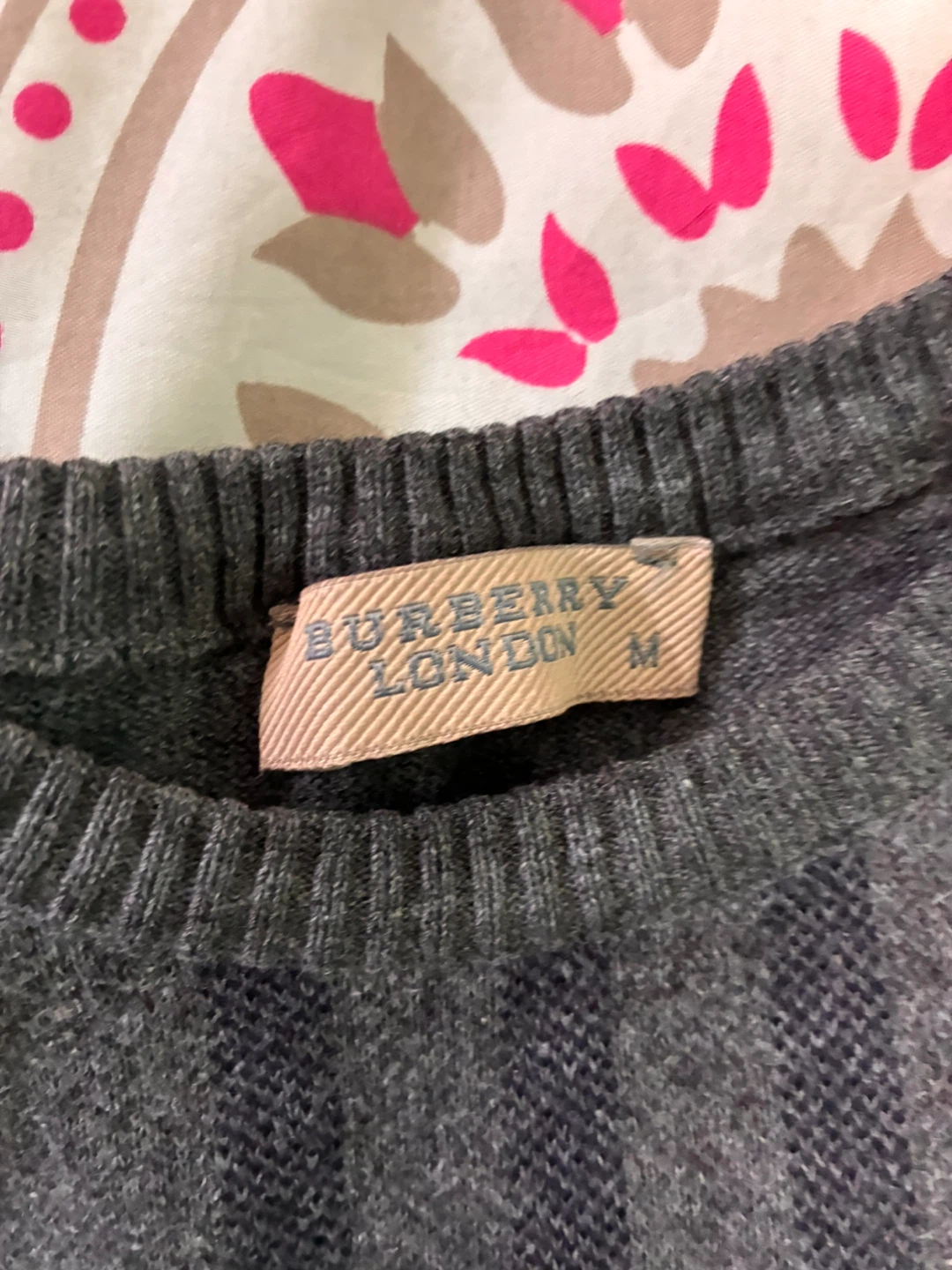 Burberry London Grey Cotton Sweater - Size M - photo 2