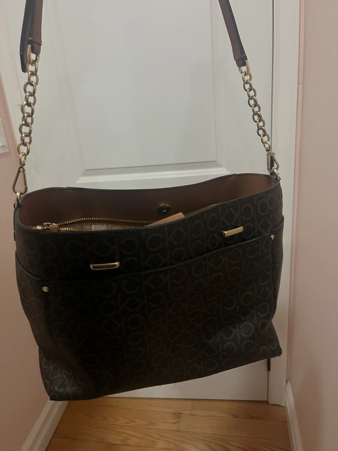Calvin Klein Brown Logo Tote Bag - photo 3