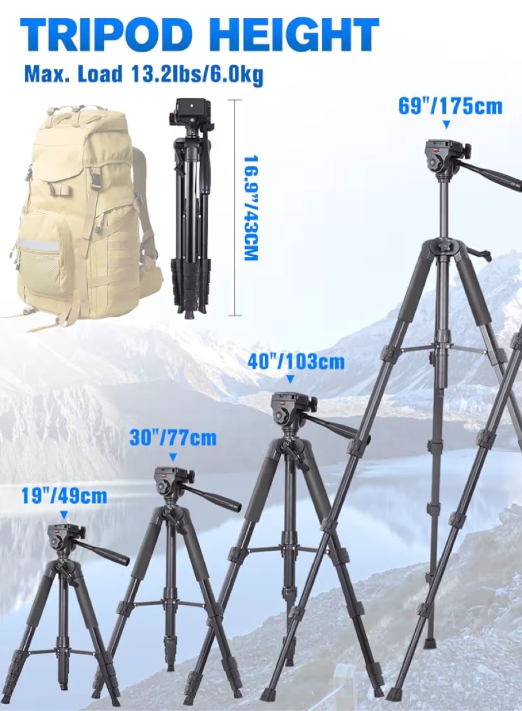 Arsoer 69 inch Camera Tripod - photo 5