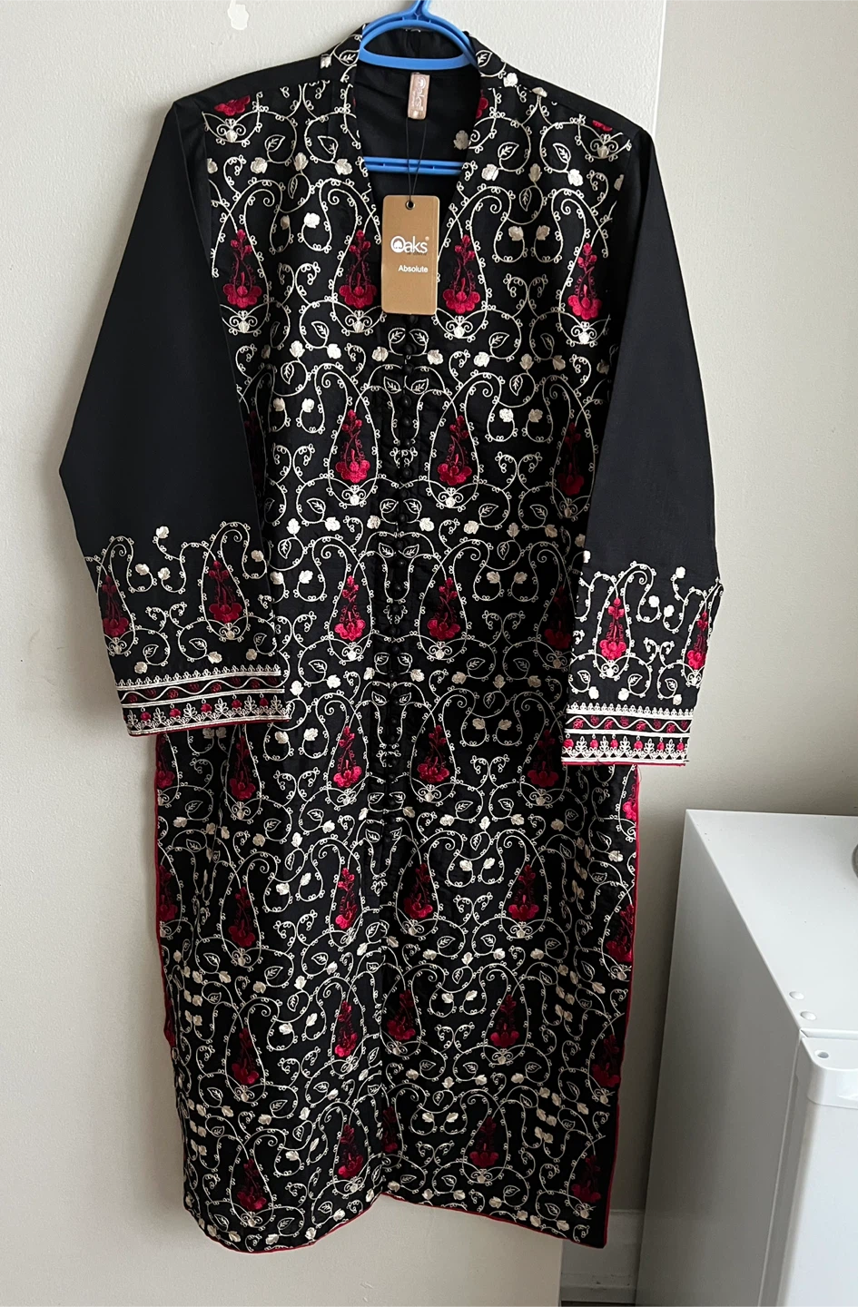 AKS Absolute Black Embroidered suit