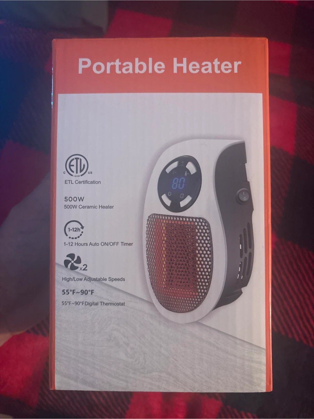 Portable 500W Ceramic Space Heater - New