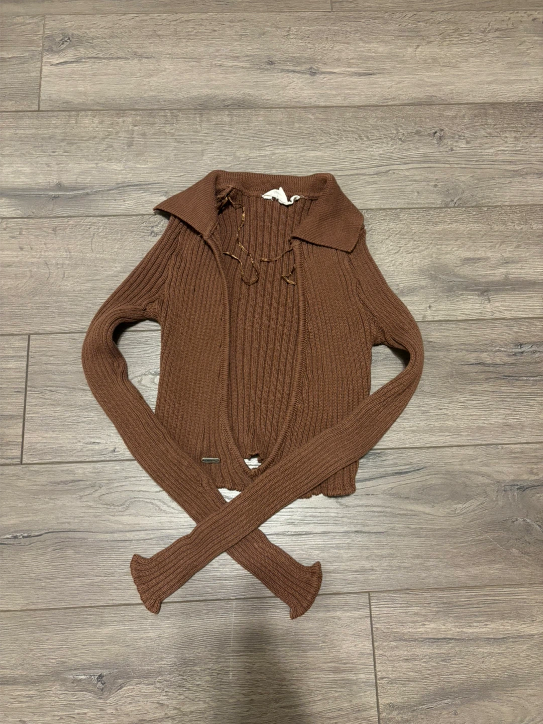 Aeropostale Brown Knit Cardigan - Size S