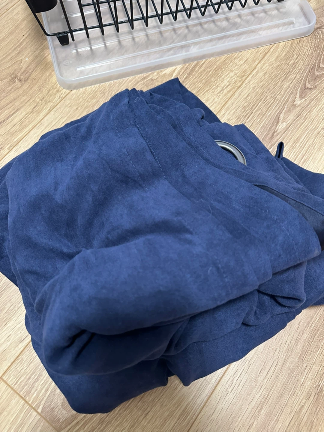 Navy Blue Faux Suede Curtains 54x84