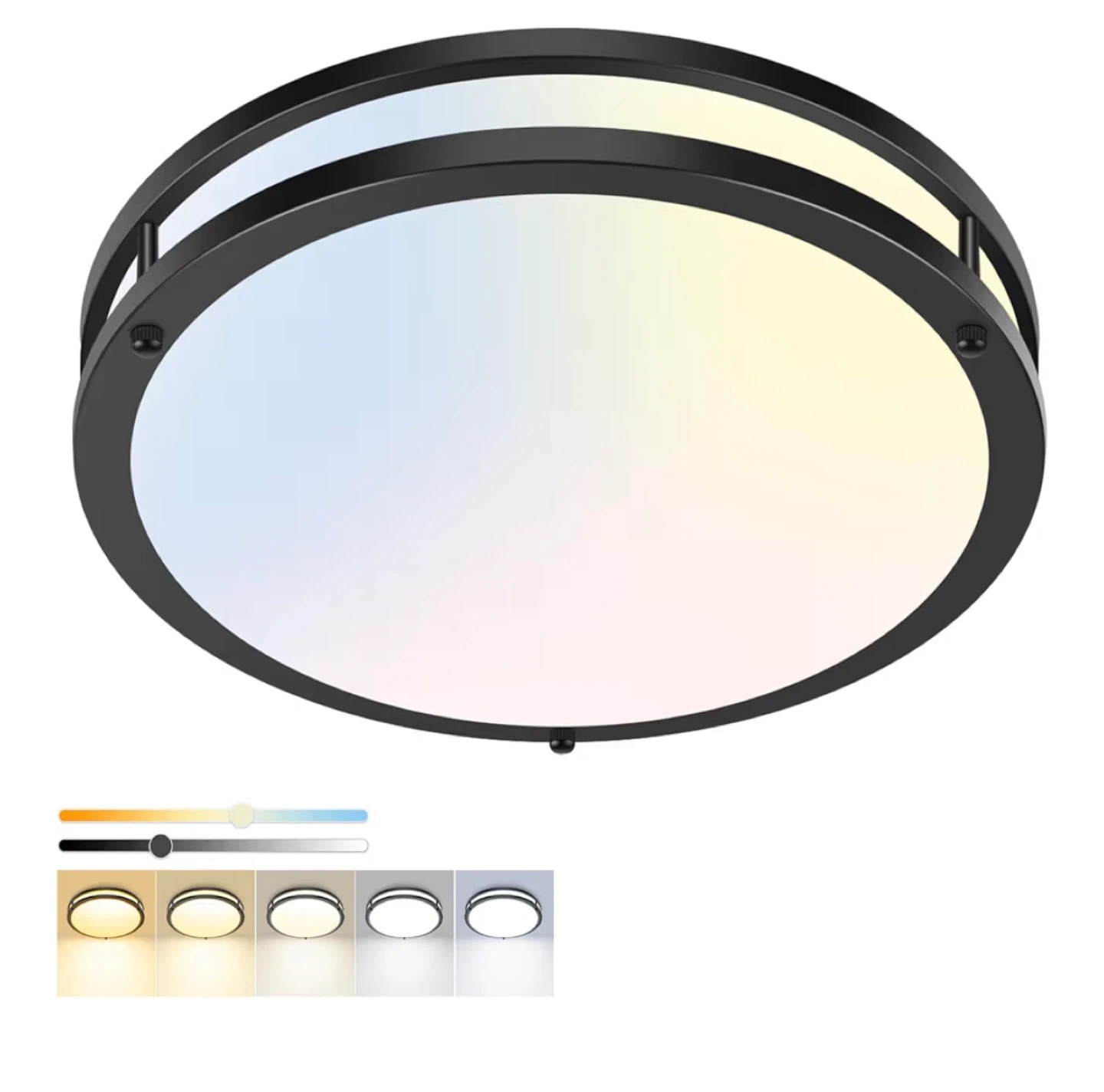 LED Flush Mount Ceiling Light - Black