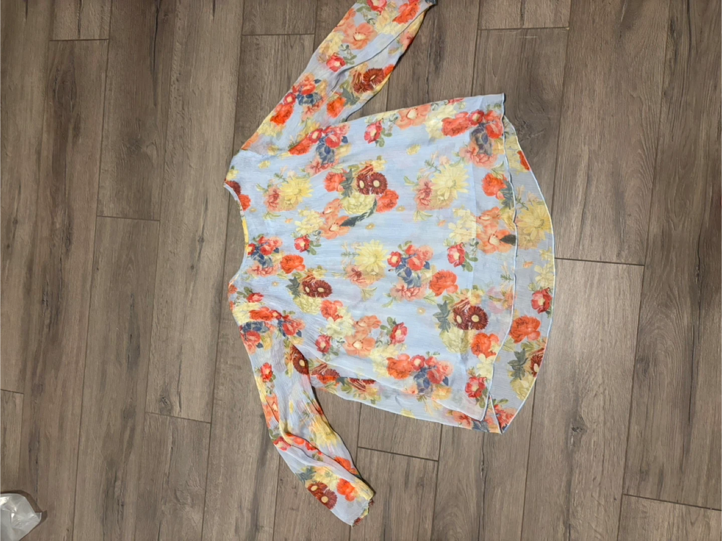 Floral Print Long Sleeve Blouse - photo 4