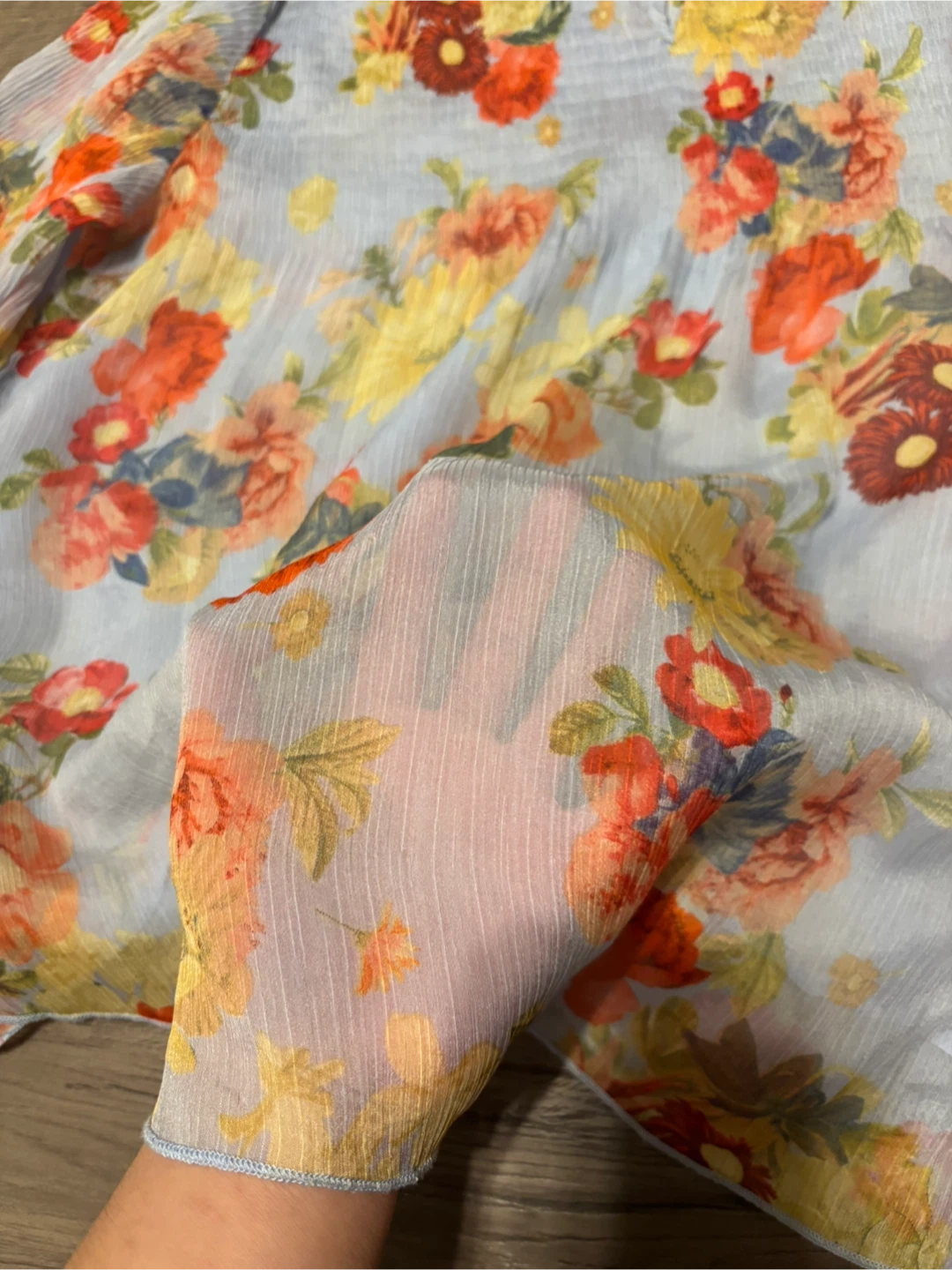 Floral Print Long Sleeve Blouse - photo 2
