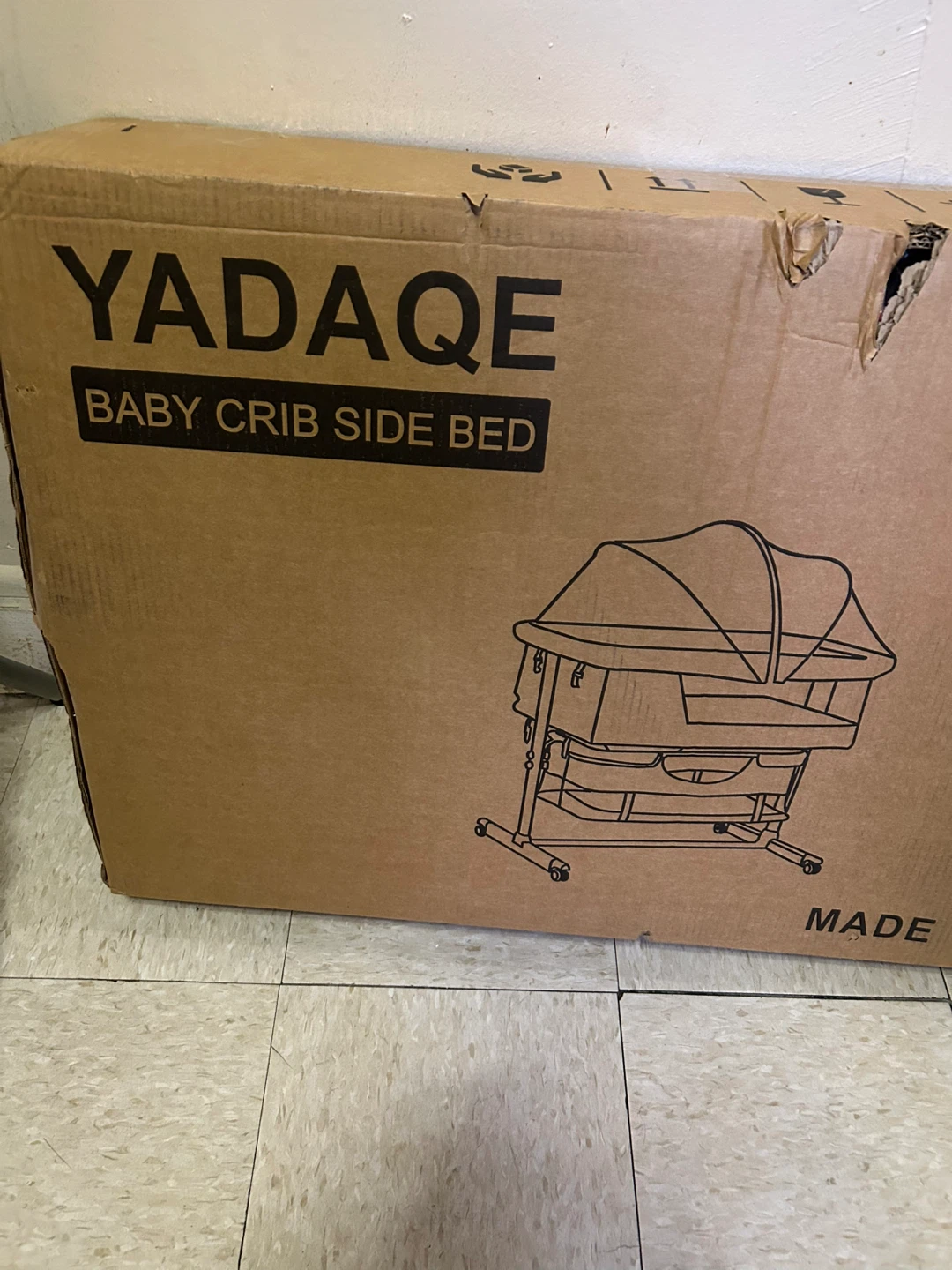Yadaqe Baby Crib Side Bed - New in Box!