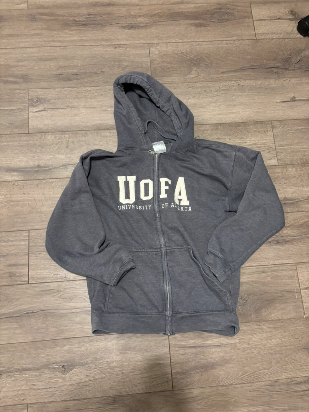 University of Alberta zip up grey zip up hoodie