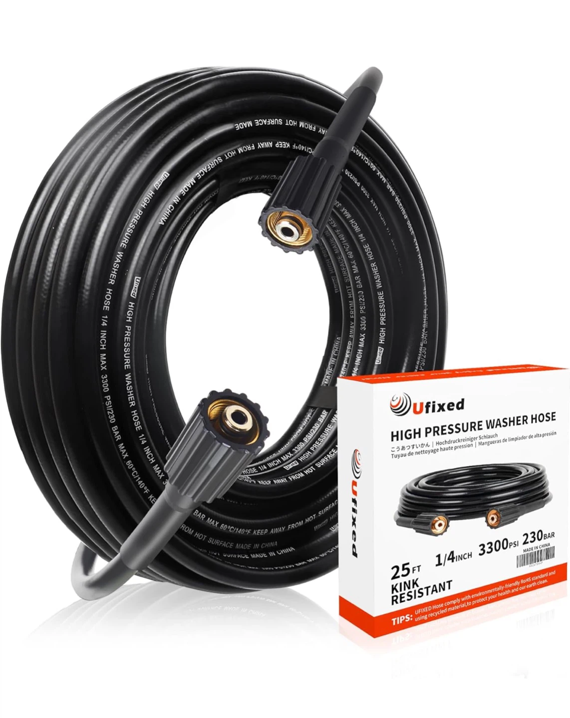 High Pressure Washer Hose, 25 ft, 1/4 inch - photo 3