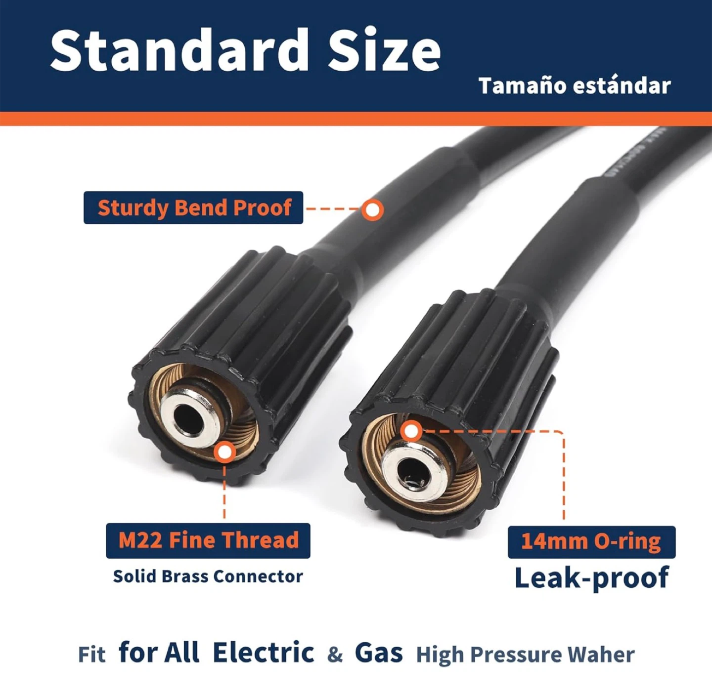 High Pressure Washer Hose, 25 ft, 1/4 inch - photo 4