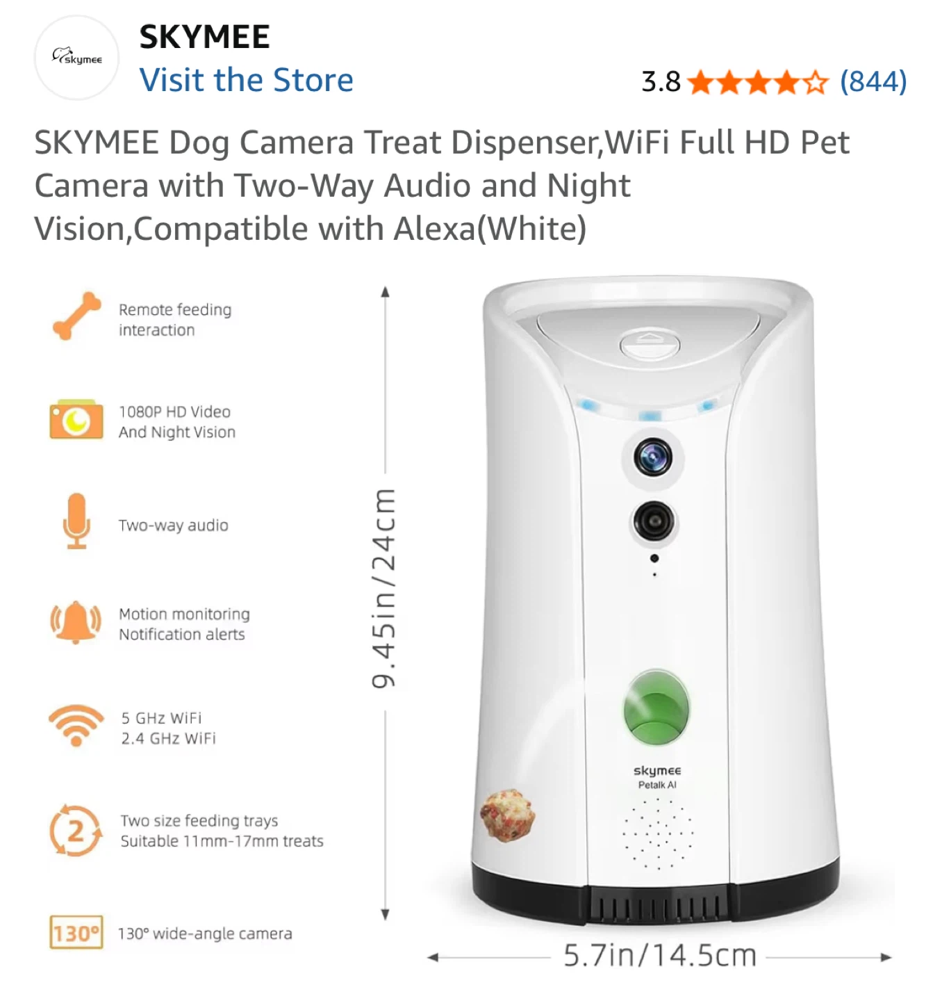 SKYMEE Petalk AI Dog Camera Treat Dispenser - New in Box! - photo 4