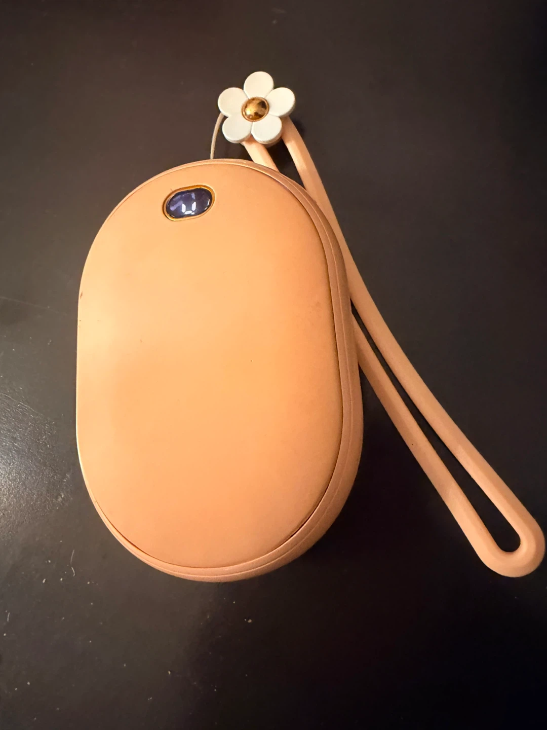 Peach Hand Warmer with Flower Charm